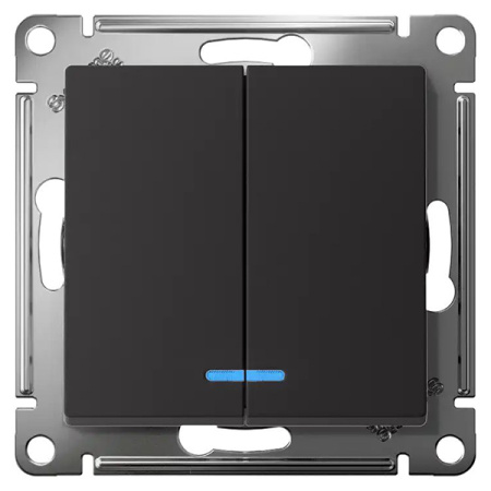 AtlasDesign карбон выключатель 2кл скрытая 10А IP20 быстрозажим.клем.  