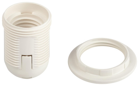 купить Патрон подвесной E27 пластик с кольцом белый ЭРА в Кирове Патрон подвесной E27 пластик с кольцом белый ЭРА