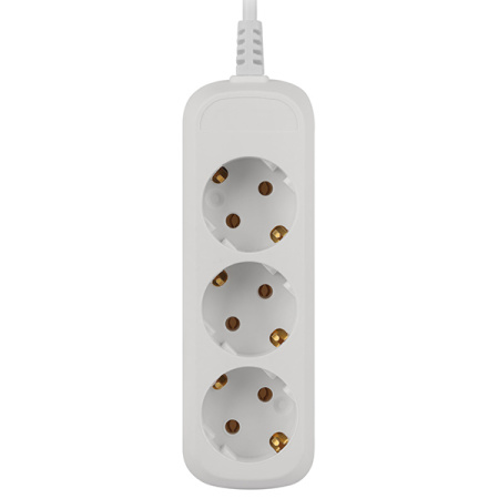 Удлинитель 3-мест 3м ПВС 3*0,75 белый ЭРА  Greenline