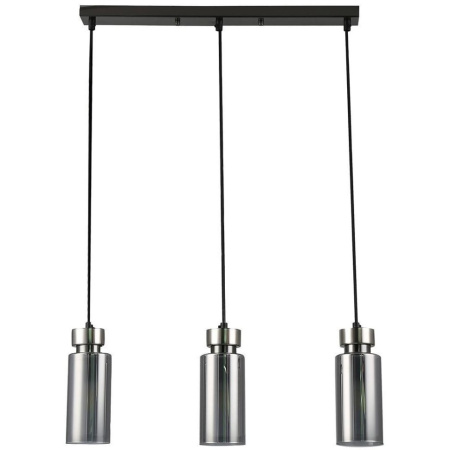 купить Светильник подвес 3*15Вт E14 никель цилиндр дымчатый  в Кирове Светильник подвес 3*15Вт E14 никель цилиндр дымчатый