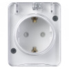 AtlasDesign Profi54 белый розетка открытая 1-мест шторки IP54 