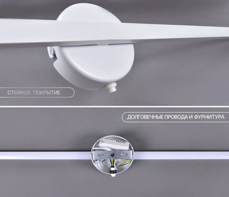 купить Светильник настенный (бра) свд 22Вт 4500К 1180лм белый Россвет с выключателем в Кирове Светильник настенный (бра) свд 22Вт 4500К 1180лм белый Россвет с выключателем
