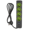 Удлинитель 4-мест 5м ПВС 3*1 черный Jazzway  
