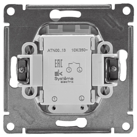 AtlasDesign белый выключатель 1кл с подсветкой скрытая 10А IP20 