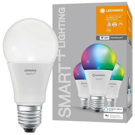 Лампа умная Е27 9,5Вт RGBW 2700-6500К 1055лм A60 матовая диммер Ledvance SMART+WiFi; 3шт в упаковке