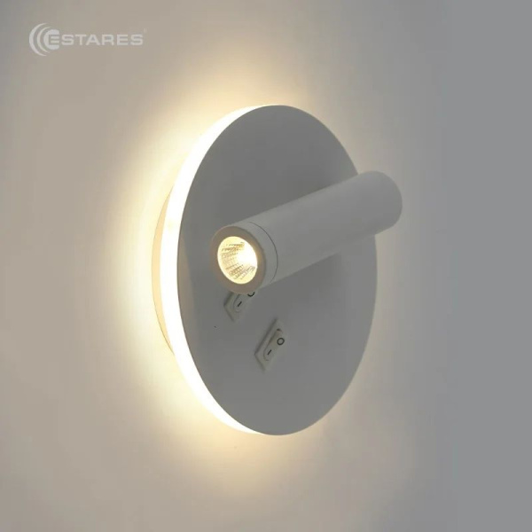 купить Светильник настенный (спот) свд 10Вт 4000К 900лм белый поворотный Estares в Кирове Светильник настенный (спот) свд 10Вт 4000К 900лм белый поворотный Estares