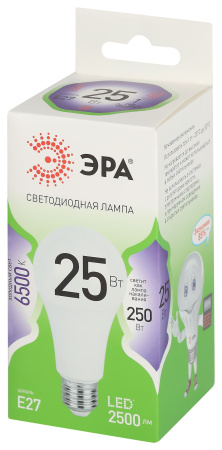 купить Лампа светодиодная 220В Е27 25Вт 6500К 2500лм стандарт A60 матовая ЭРА Green Line в Кирове Лампа светодиодная 220В Е27 25Вт 6500К 2500лм стандарт A60 матовая ЭРА Green Line