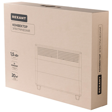 Конвектор 1500Вт механика IP24 настенный/напольный Rexant 