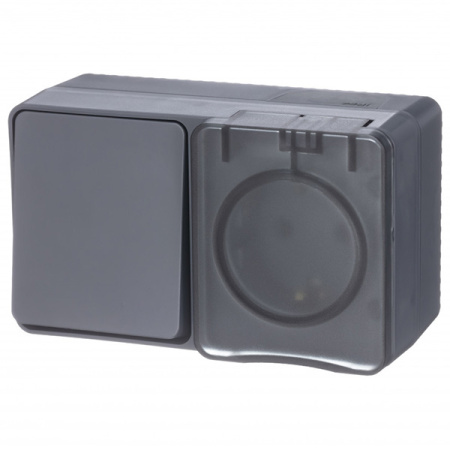 AtlasDesign Profi54 антрацит блок Р+В1кл открытая горизонтально IP54 